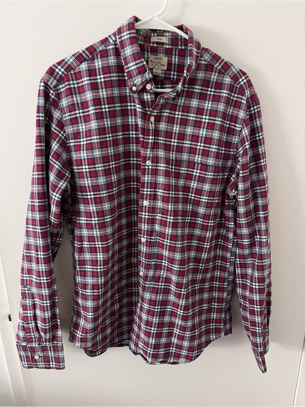 J.Crew Men’s All Cotton Classic Fit Oxford Shirt Plaid Atlantic Barn Size Large